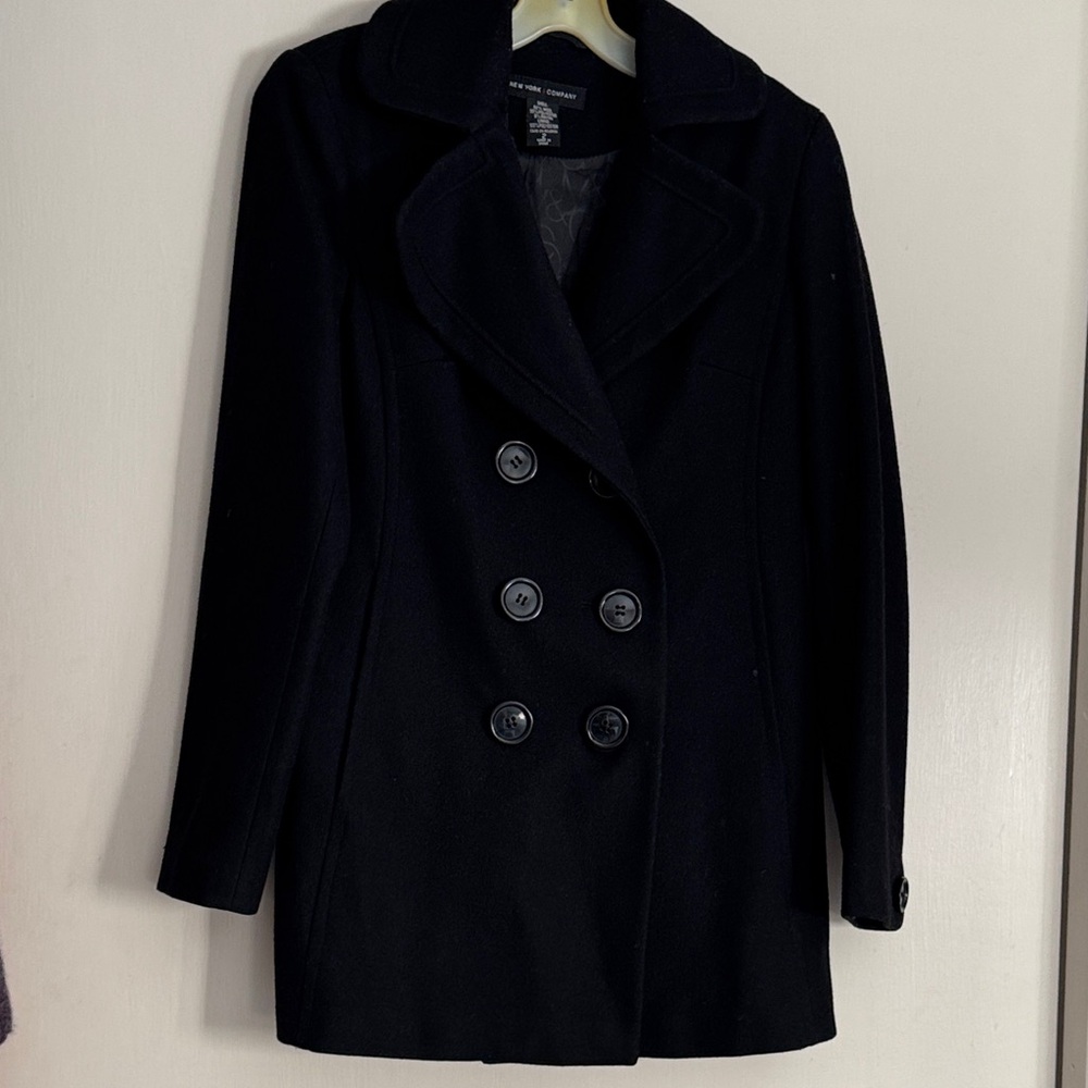 New York & Company Classic Black Pea Coat